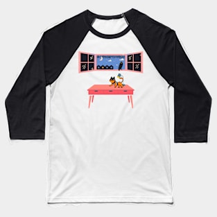 Thief cat and owl Baseball T-Shirt